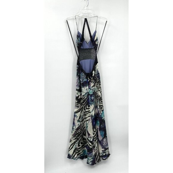 CACHE maxi dress gown beaded backless sequins satin floral Y2K party evening 4 - Picture 10 of 14
